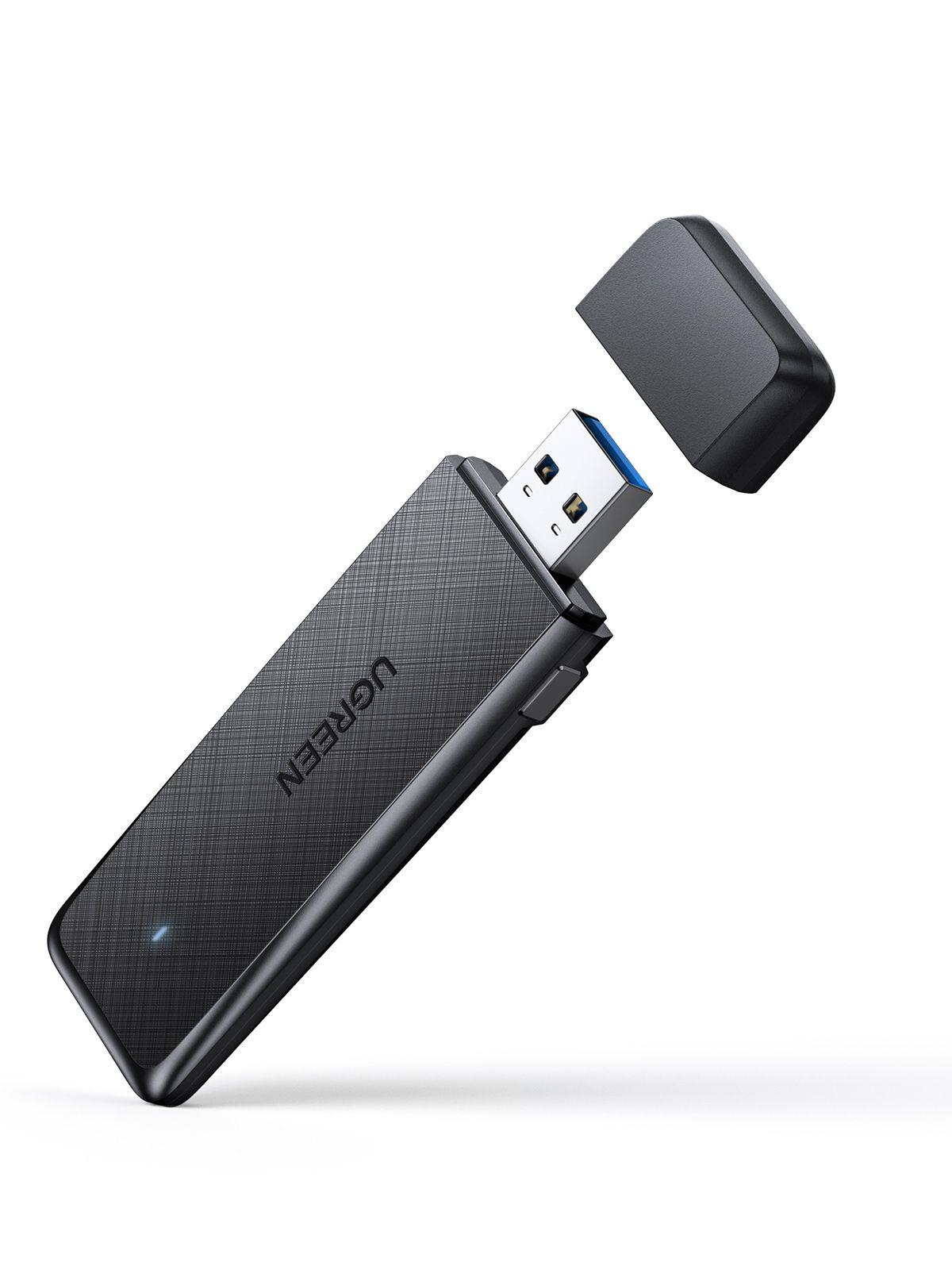 يوجرين محول واي فاي USB AC1300 5G 2.4G ثنائي النطاق USB 3.0 دونجل واي فاي لجهاز الكمبيوتر المكتبي محول شبكة كمبيوتر لاسلكي صغير