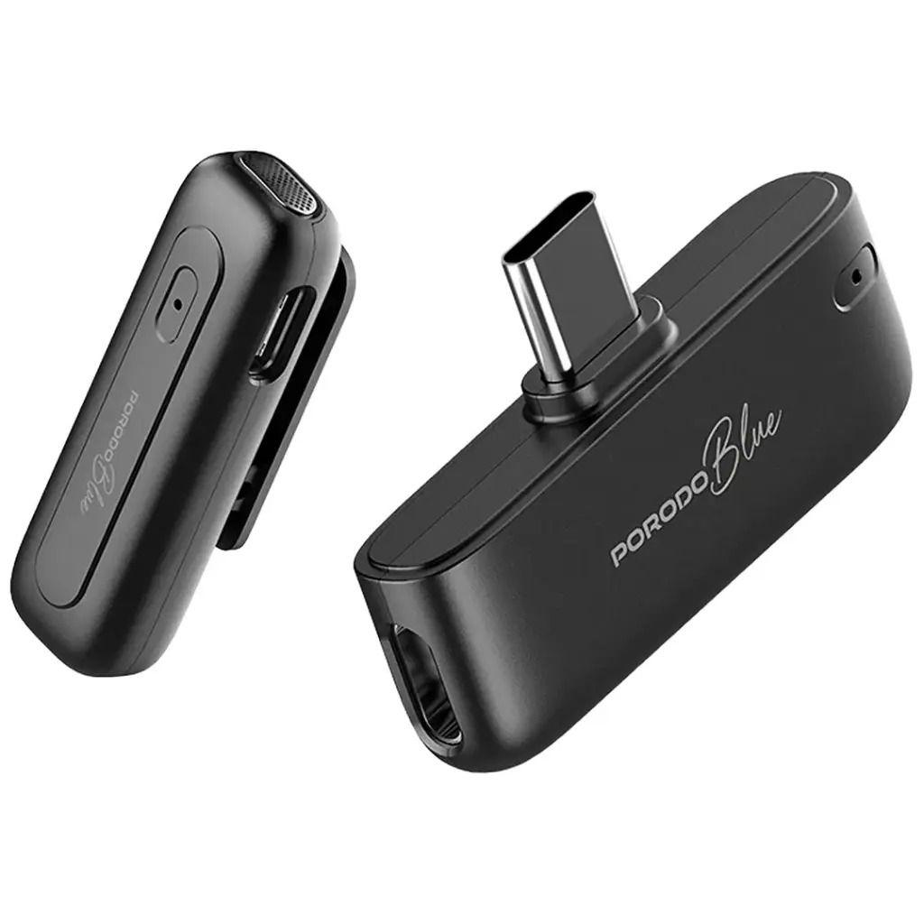 مايك Porodo Blue ClipMic Pro لاسلكي – صوت نقي وعزل ضوضاء