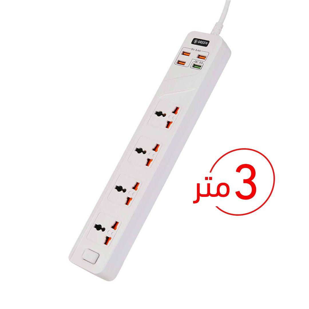 محول طاقة بقوة 3000 واط من Green متعدد الوظائف مع 4 منافذ طاقة و4 منافذ USB يدعم الشحن السريع QC3.0 مع حماية ضد التيار الزائد