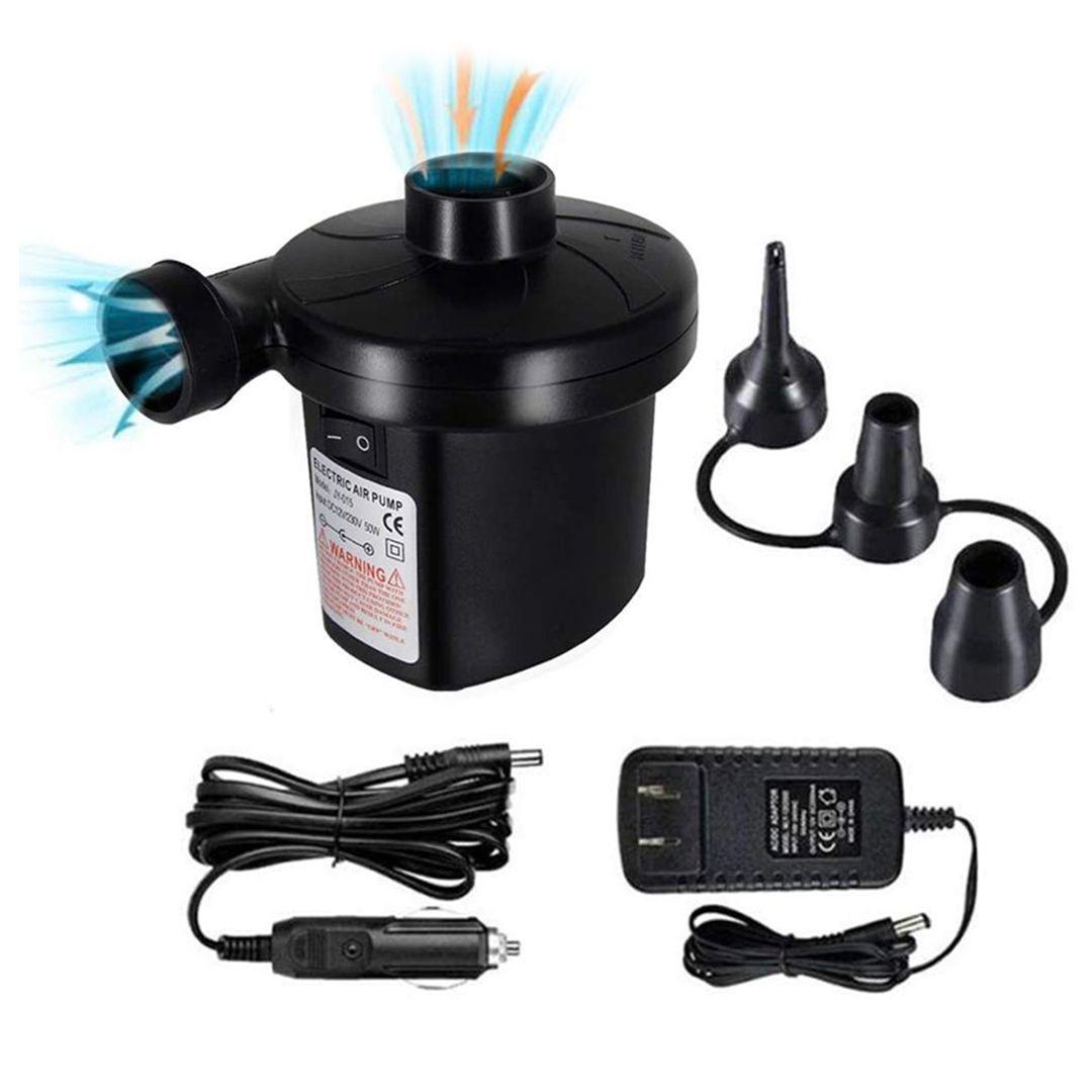 مضخة الهواء الكهربائية المحمولة 100-240V AC/12V DC لنفخ وتفريغ الهواء مع 3 فوهات مختلفة