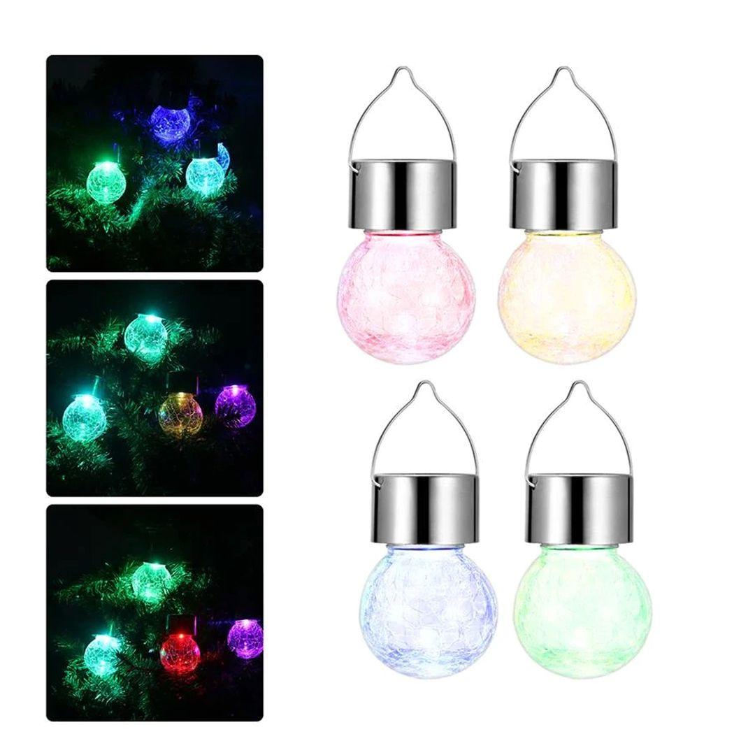 مجموعة من 4 مصابيح RGB LED تعمل بالطاقة الشمسية قابلة للتعليق لاضافة لمسة ديكور جمالية لحديقتك ومنزلك