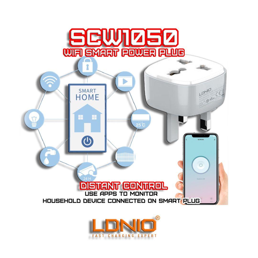 مقبس طاقة LDNIO SCW1050 ذكي لاسلكي يعمل عن بعد باستخدام الهاتف للأجهزة الكهربائية والالكترونية
