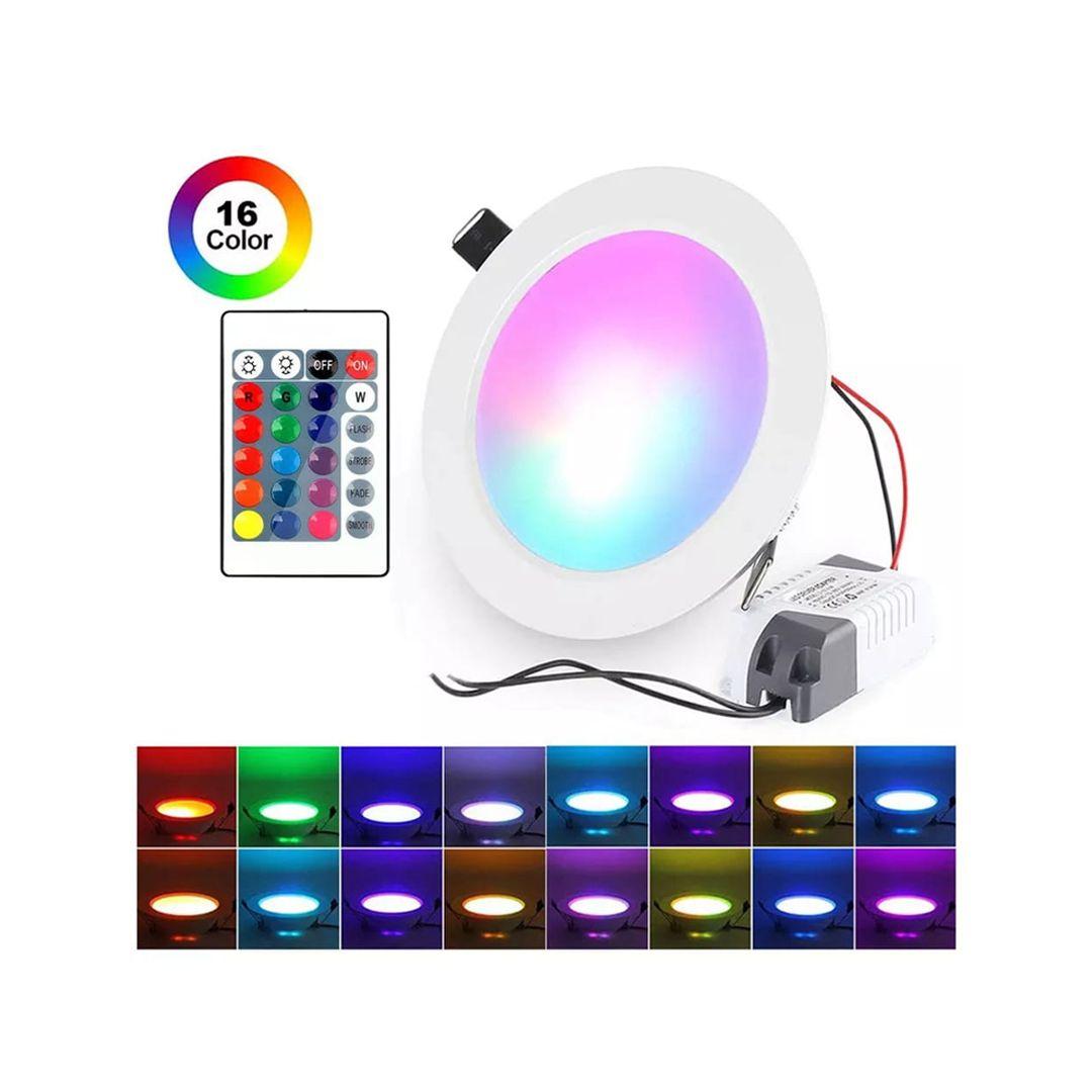 مصباح اضاءة RGB LED بحجم 50 مم مع ريموت تحكم عن بعد مع اضاءة ملونة 16 لون و4 أوضاع للاضاءة مع امكانية التحكم في شدة الاضاءة  