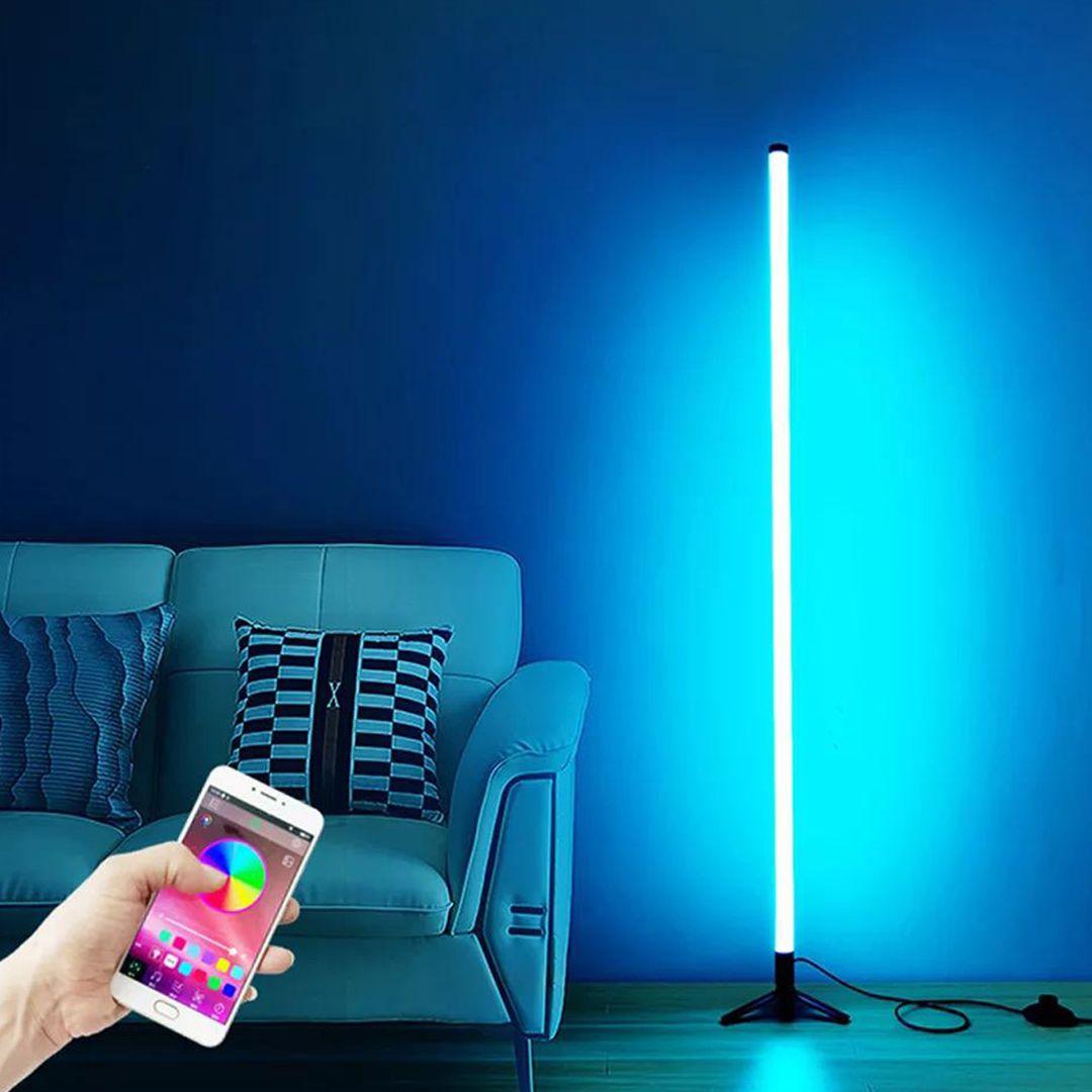 مصباح أرضي RGB LED عالي الجودة وموفر للطاقة 110 سم مع ريموت للتحكم عن بعد  
