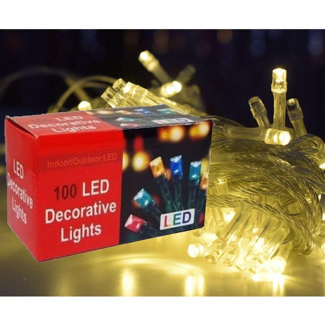 ستارة إضاءة LED بألوان دافئة مزودة ب 100 لمبة