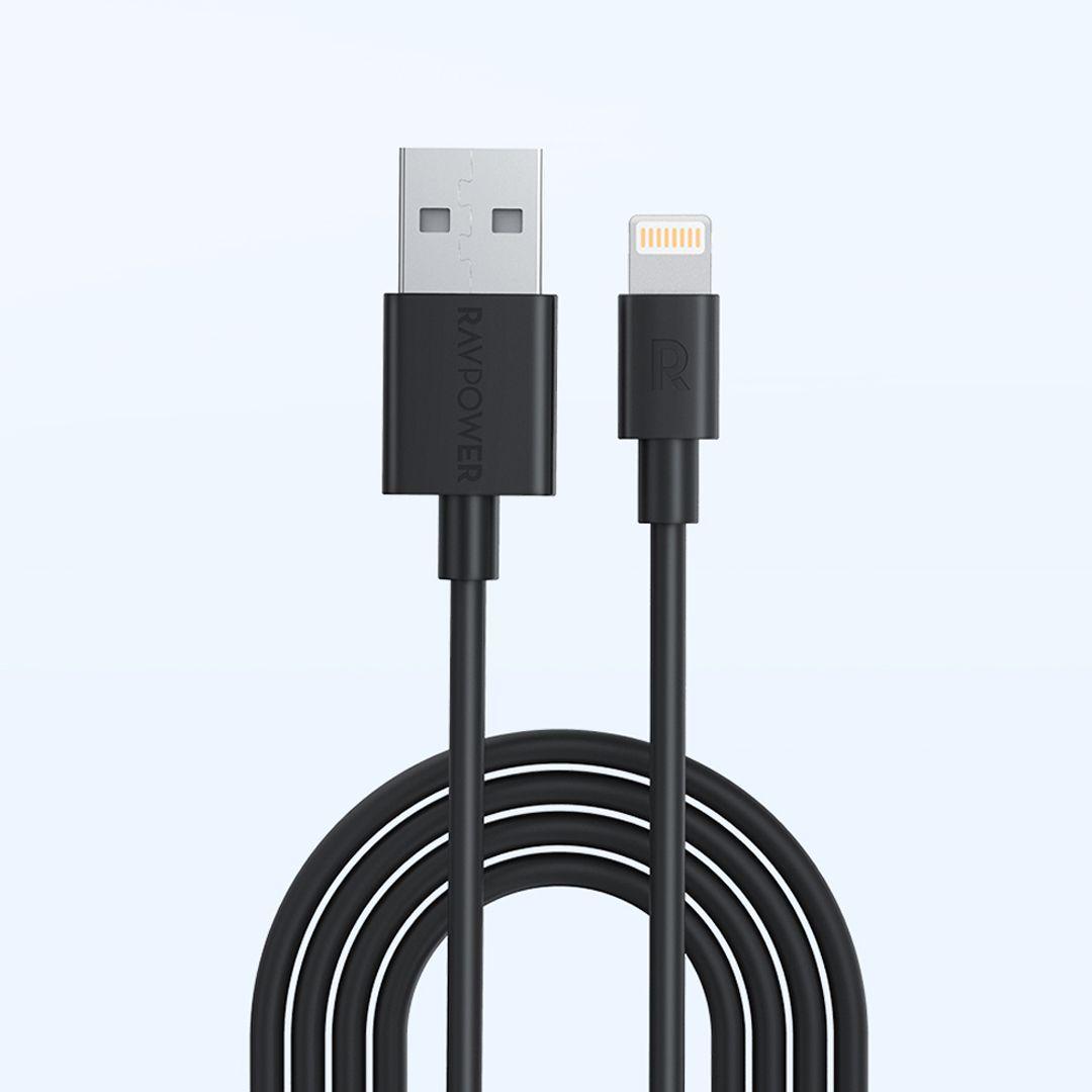 كيبل RAVPower RP-CB030 Lightning بطول 1 متر يدعم الشحن السريع