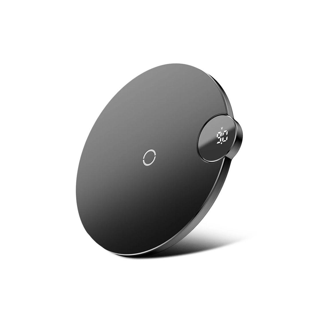 شاحن وايرلس من Baseus بقوة 15 وات مع شاشة LED رقمية يدعم الشحن السريع