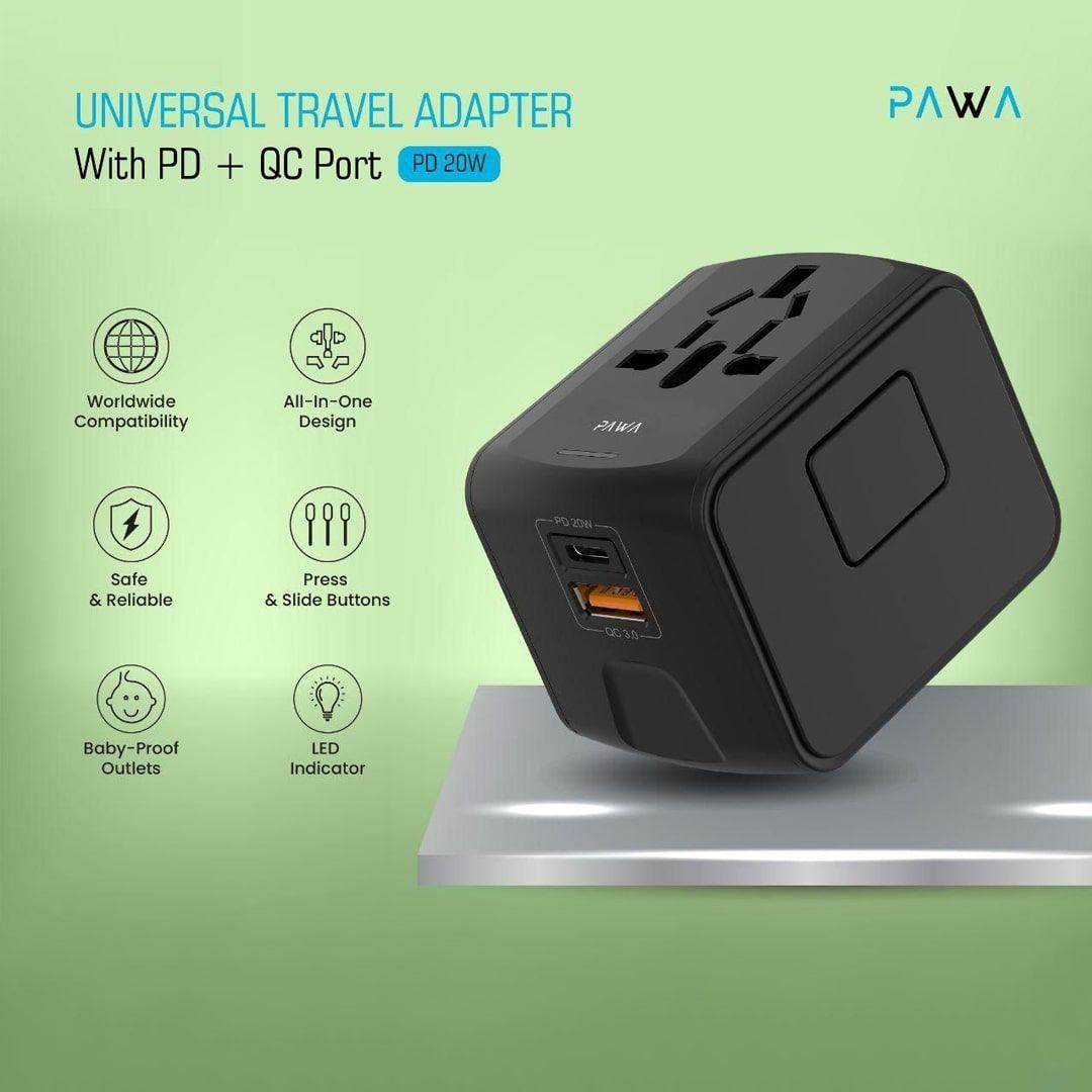شاحن سريع متعدد المنافذ للسفر من PAWA 