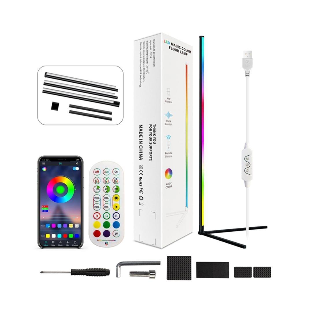 مصباح أرضي LED سيمفوني RGB بطول 1.2 متر مع ريموت تحكم عن بعد 