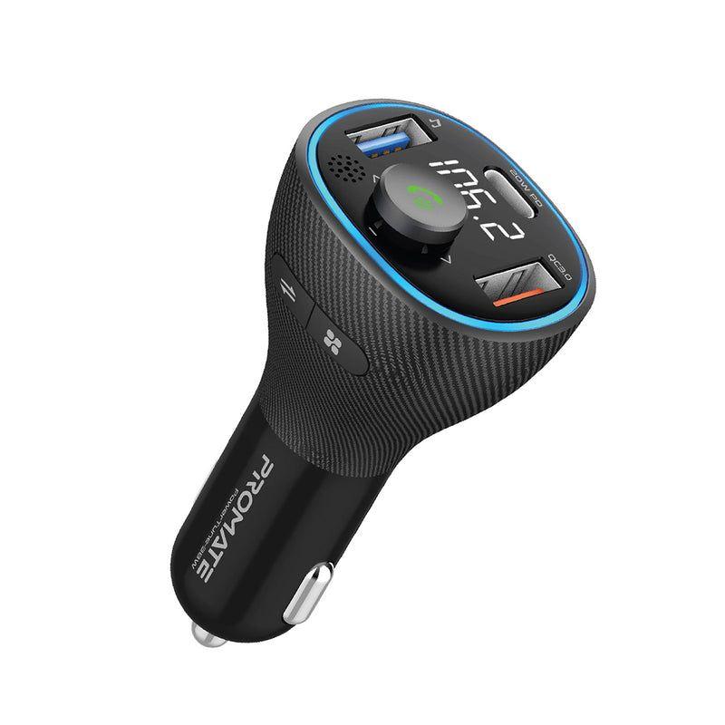 PowerTune‑38W – كيِت شحن وسماعة يدويّة للسيارة مع FM ترانسمِتر وشحن سريع