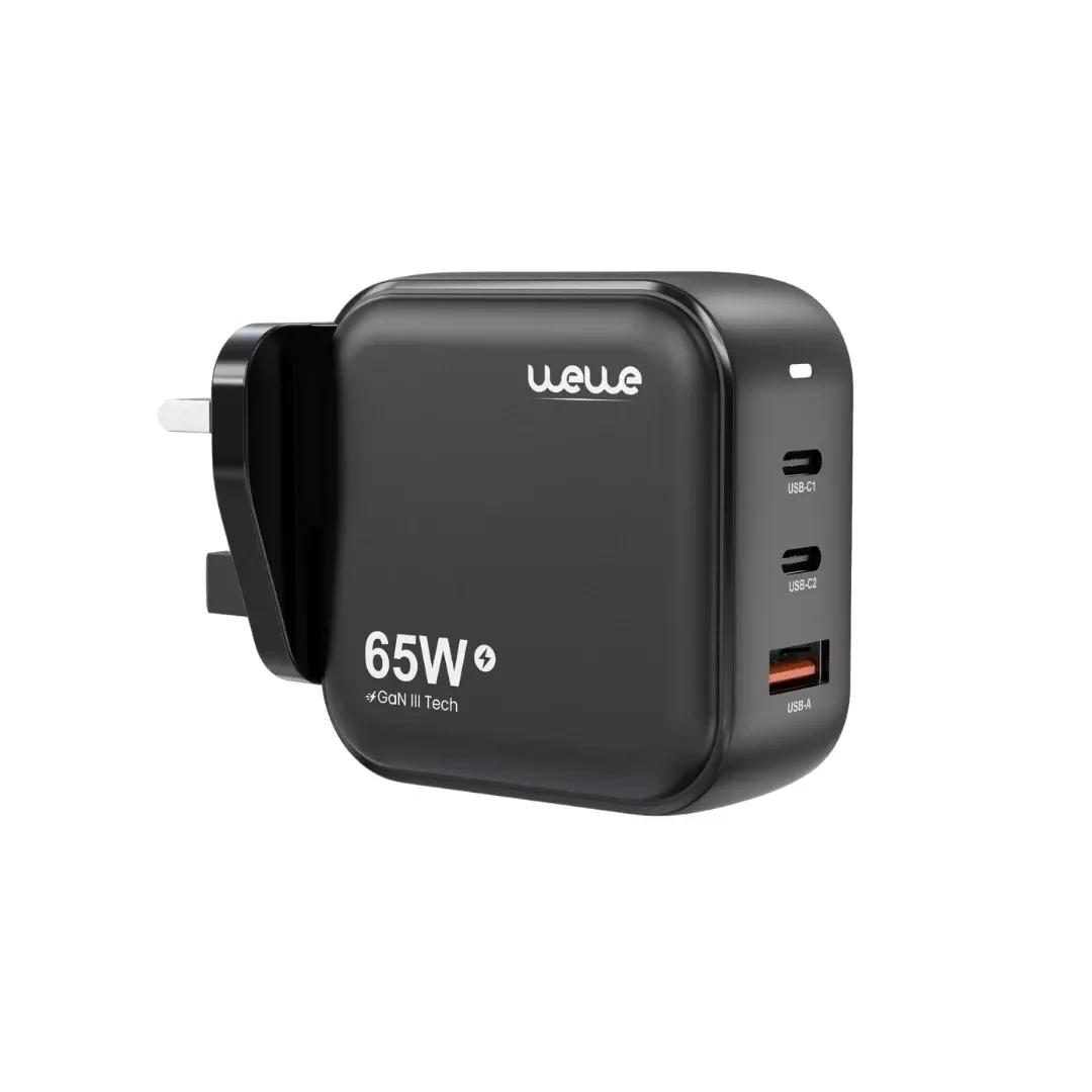 شاحن سريع 65 واط مزود بمنفذ USB-C ومنفذ USB (HC-011)