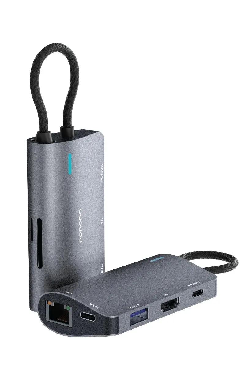 Porodo 7 في 1 هب USB-C متعدد المنافذ – كل شيء في وحدة وحدة
