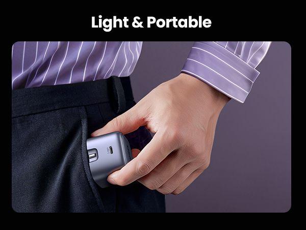 شاحن يوجرين نيكسود السريع USB-C PD GaN بقوة 30 واط (رمادي فلكي)  
