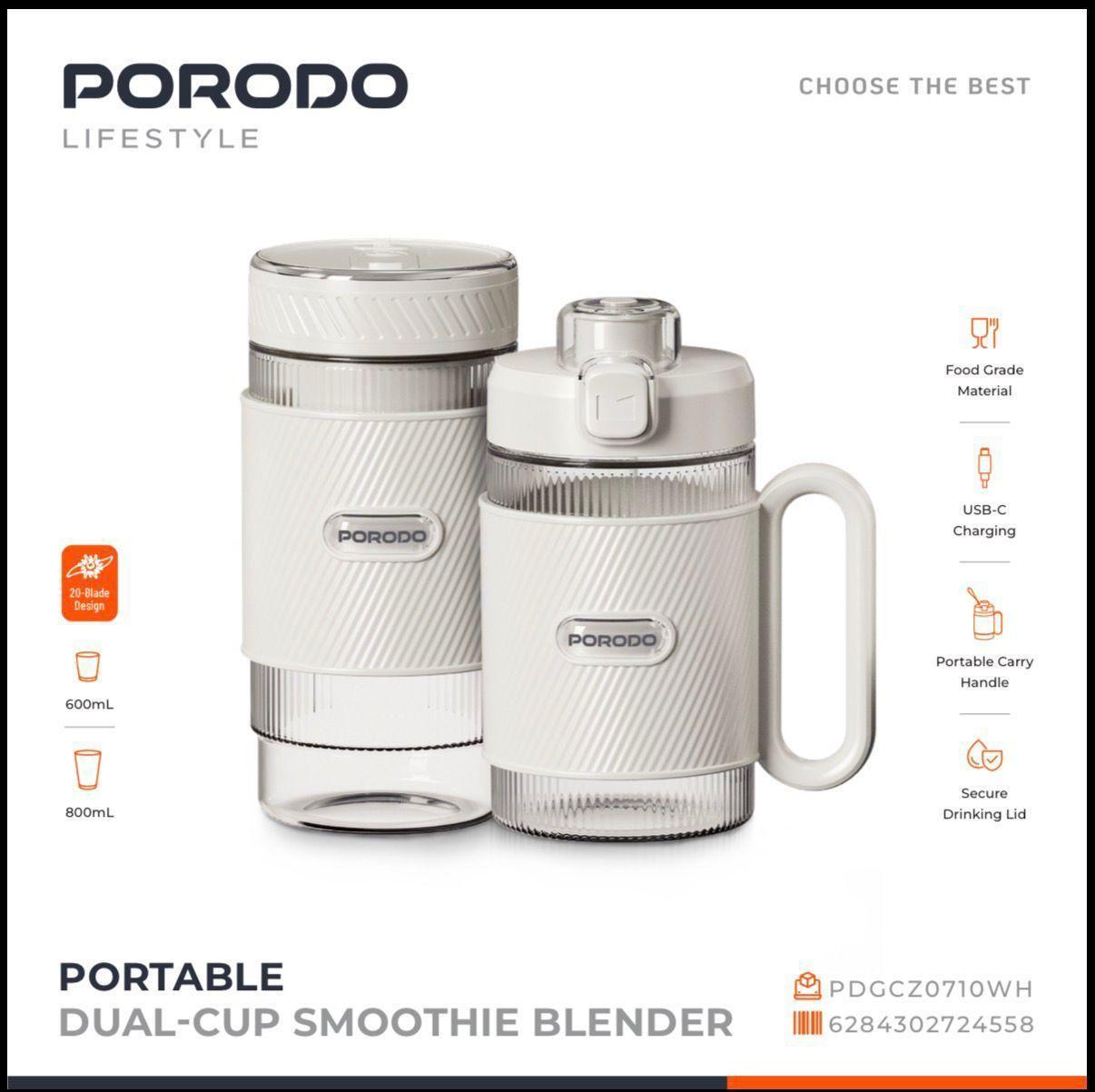 Porodo Lifestyle – خلاط سمودي محمول بكوبين