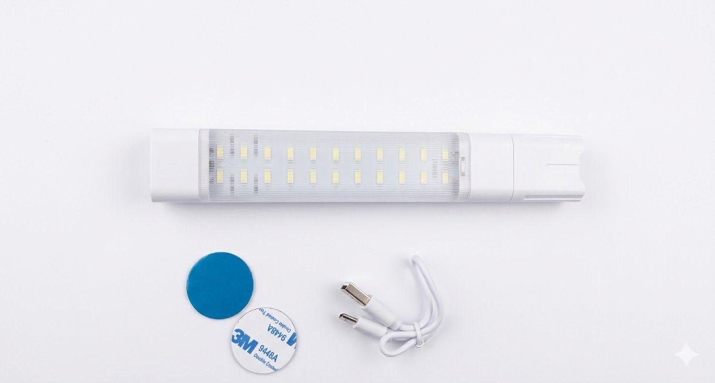 مصباح يدوي أنبوبي قابل لإعادة الشحن عبر منفذ USB طراز HT-868A، يدعم الشحن من النوع C والطاقة الشمسية.
