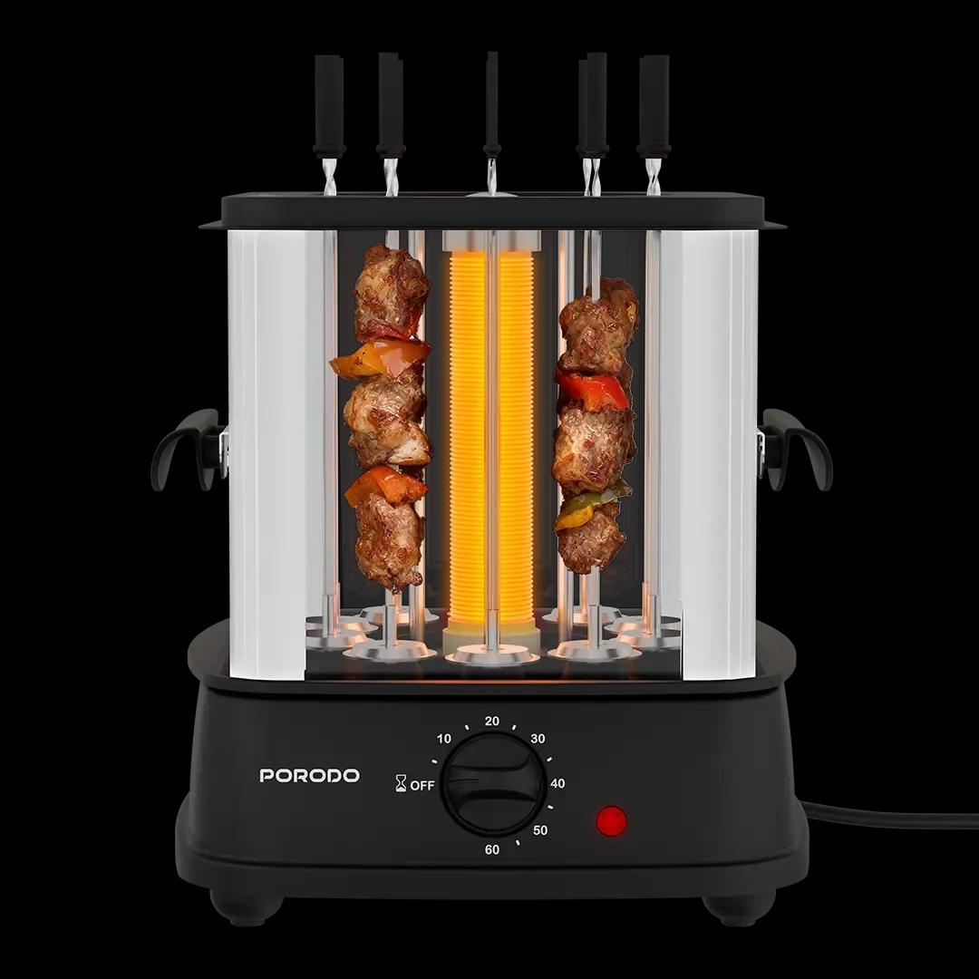 شواية Porodo GrillJet الكهربائية مع أسياخ دوّارة – شوي احترافي بسهولة في البيت