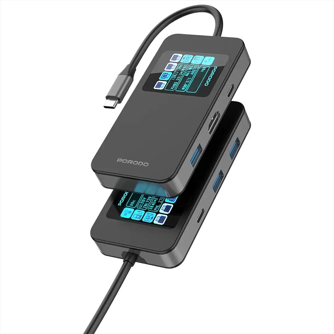 موزع منافذ من بورودو USB-C متعدد الوظائف 6 في 1