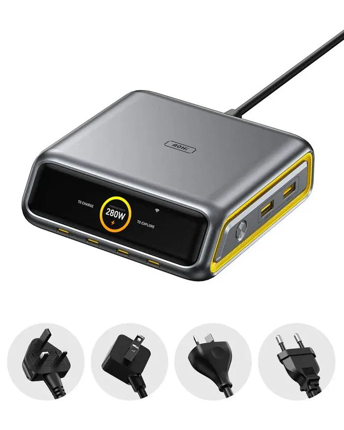 AOHI AOC-C022 The Future AI PD3.2 280W 6-Port Desktop Charging Station (US/EU/UK/AU)