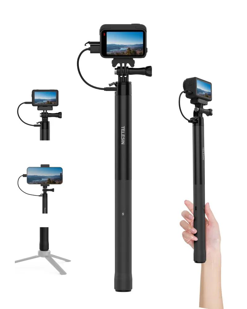 TELESIN S1-CSS-05 selfie stick with built-in 5000mAh power bank with 1 meter length