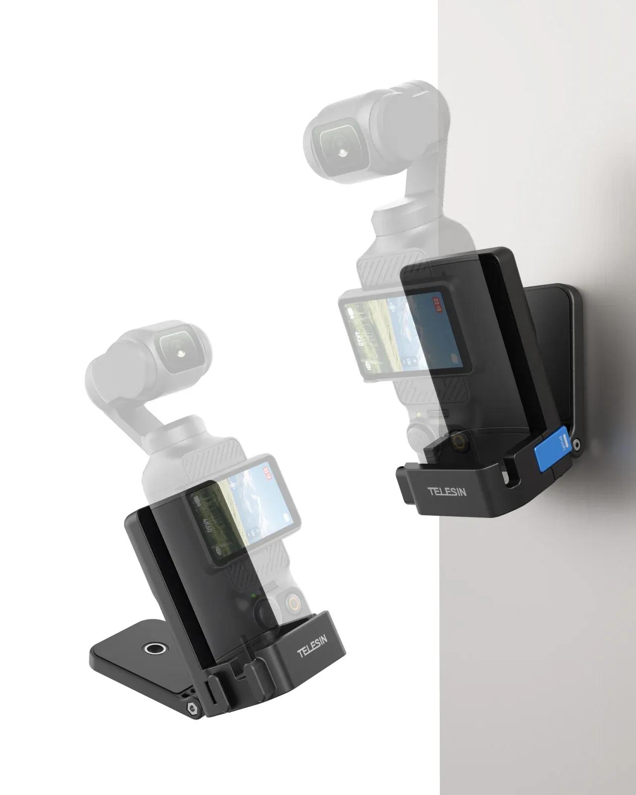 TELESIN S6-CFR-04-TDJ Magnetic Mount for DJI Osmo Pocket 3 and Pocket 4 with 1/4" Port, 180° Angle