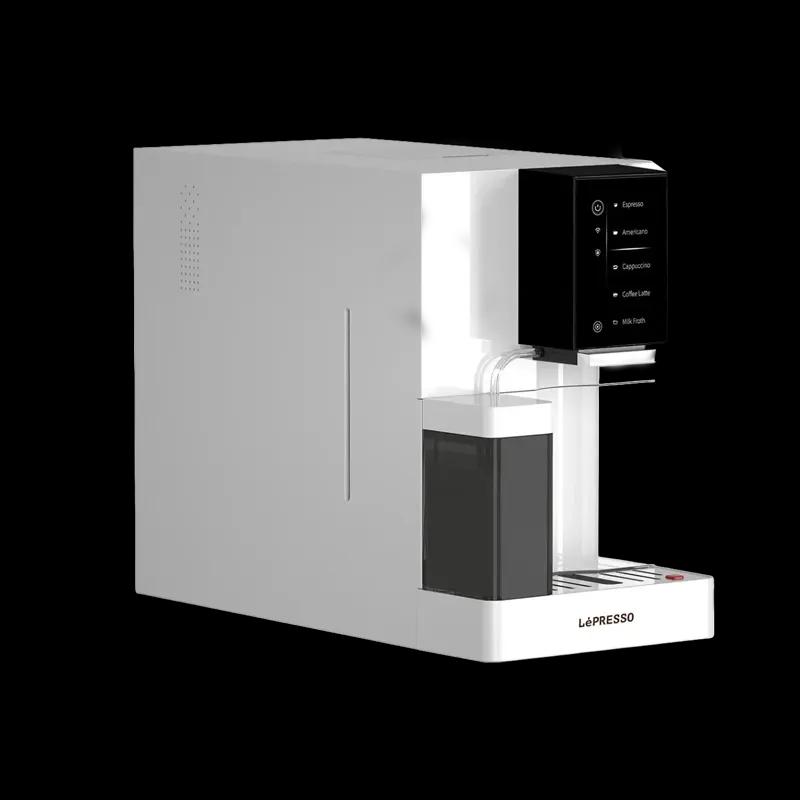 ماكينة القهوة الأوتوماتيكية LePresso Brevissimo – تحكم بالموبايل مع مطحنة مدمجة وشاشة 4.3 بوصة