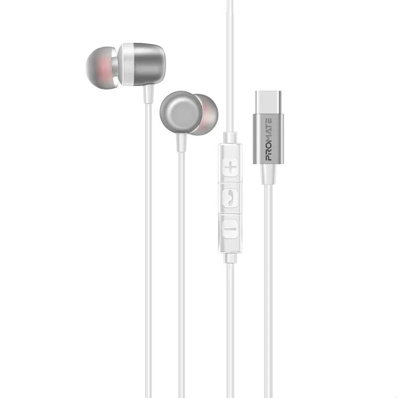 سماعات أذن ستيريو سلكية ENC مريحة داخل الأذن بمنفذ USB-C - أبيض