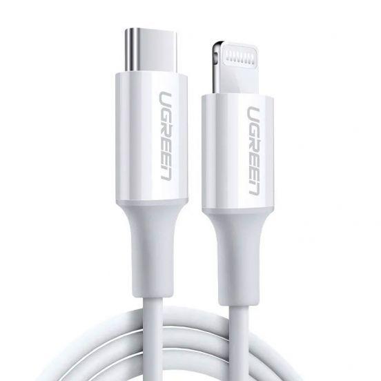 كابل يوجرين USB-C إلى Lightning بغطاء مطاطي بطول مترين (أسود)